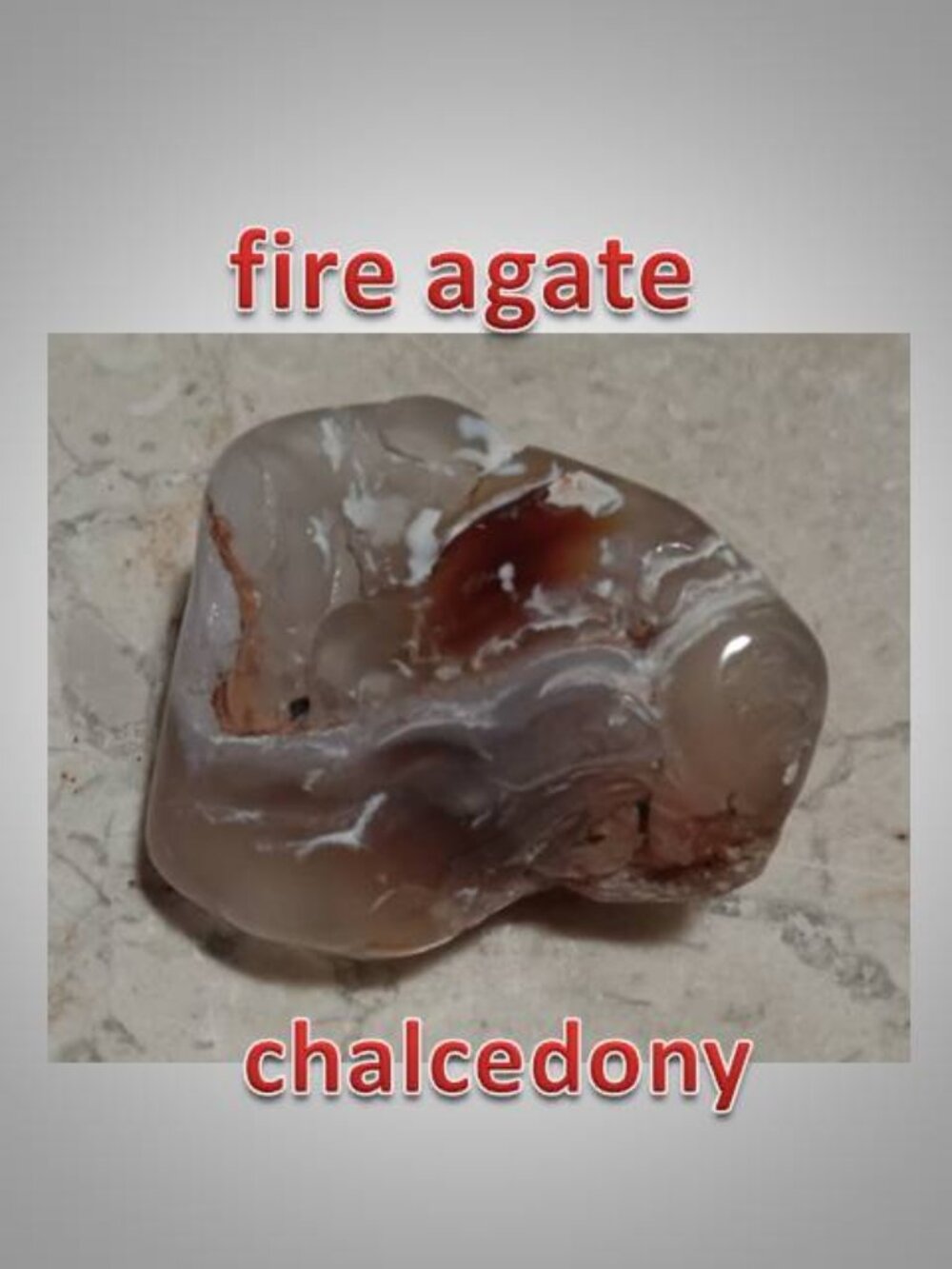 fire agate / chalcedony crystal rock tumble 01
